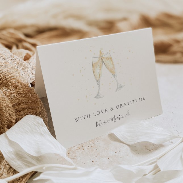 Champagne Toast Personalisiert Dankeskarte (Von Creator hochgeladen)