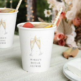Champagne Toast Personalisiertes Brautparty Pappbecher