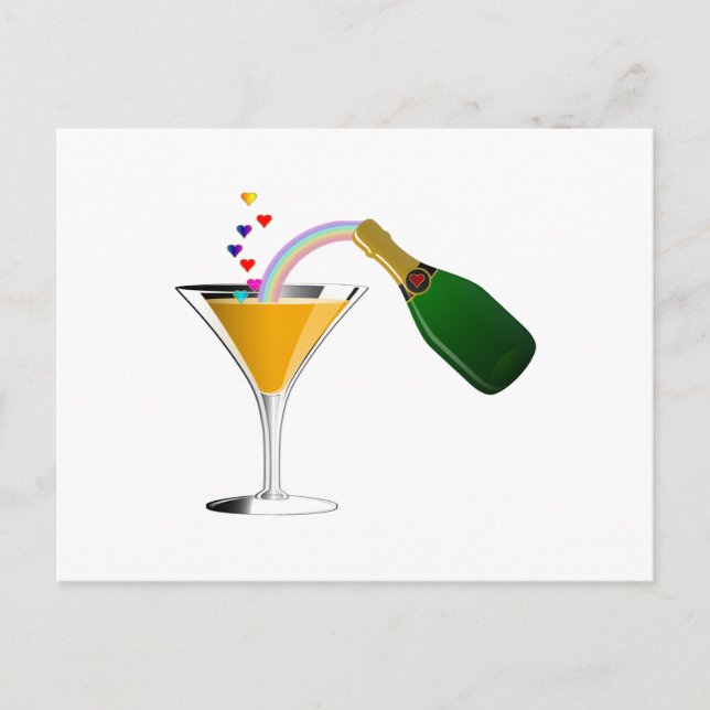 Champagne Toast Postkarte (Vorderseite)