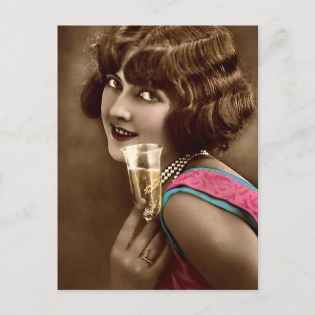 Champagne Toast Postkarte (Vorderseite)