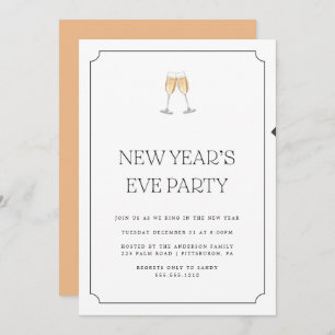 Champagne Toast Silvester Party Einladung