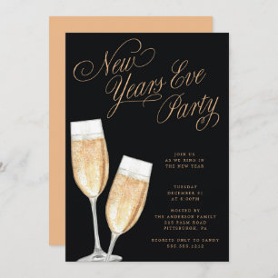 Champagne Toast Silvester Party Einladung