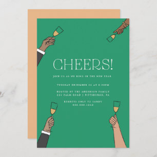 Champagne Toast Silvester Party Einladung