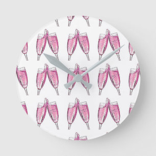**CHAMPAGNE TOAST TO YOU** CLOCK RUNDE WANDUHR