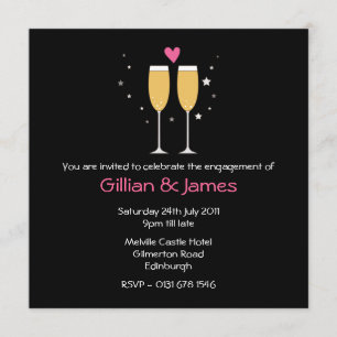 Champagne-Toast-Verlobungs-Party Einladung