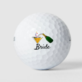 Champagne Toast Wedding Bride Golfball
