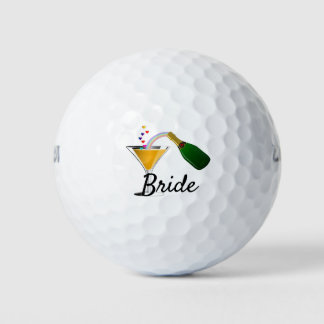 Champagne Toast Wedding Bride Golfball