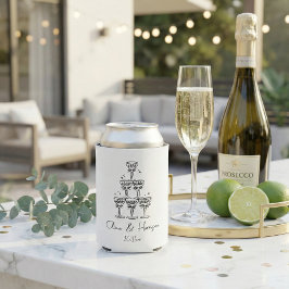 Champagne Tower Doodle Custom Name Wedding Dosenkühler