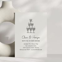 Champagne-Turm-Doodle mit individuellem Namen zur