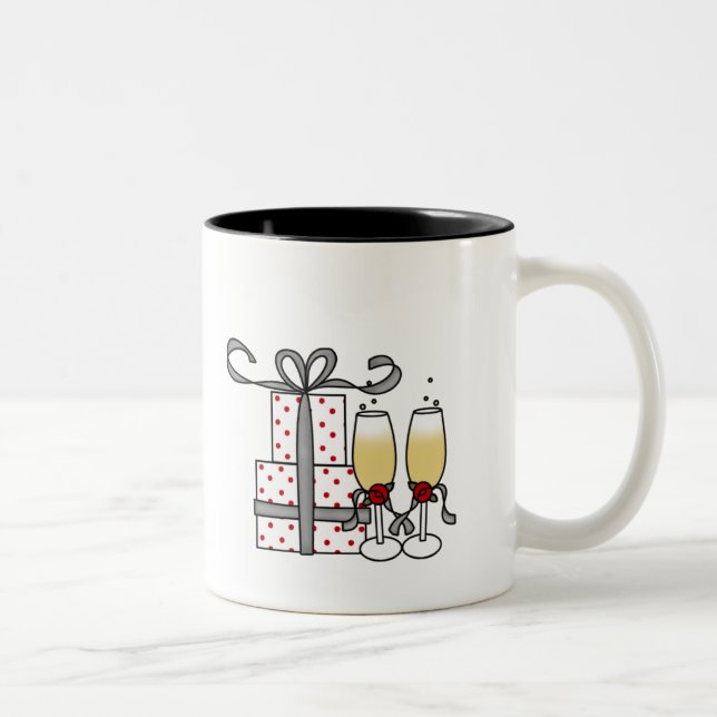 Champagne und Geschenk-Tasse Zweifarbige Tasse (Rechts)