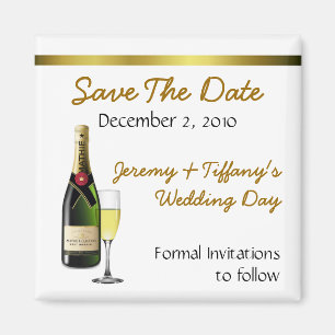Champagne und Glas-Save the Date Magnet