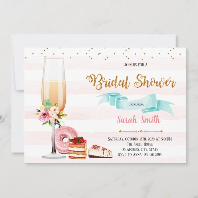 Champagne- und Nachtisch-Party Einladung (Vorderseite)