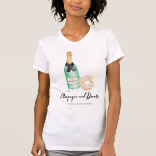 Champagne und Schaumgummiring-Aquarell T T-Shirt