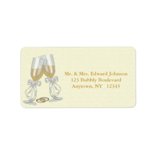 Champagne Wedding Address Label Adressaufkleber