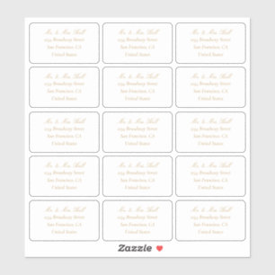 Champagne Wedding RSVP Rücksendeadressen-Aufkleber Aufkleber