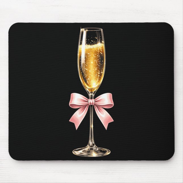 Champagne With Nk Bow For Women Luxurious New Year Mousepad (Vorne)