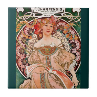 Champagne Woman - F. Champenois Imprimeur Fliese