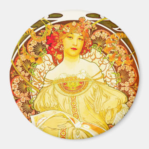 Champagner, Alphonse Mucha-Magnet Magnet