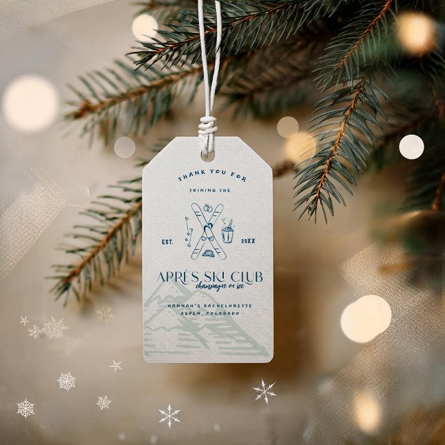 Champagner auf Eis | Après Ski Winter Bachelorette Geschenkanhänger (Von Creator hochgeladen)