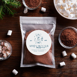 Champagner auf Eis | Après Ski Winter Bachelorette Runder Aufkleber