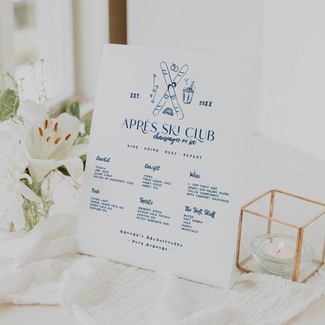 Champagner auf Eis | Après Ski Winter Bachelorette Sockelschild (Von Creator hochgeladen)