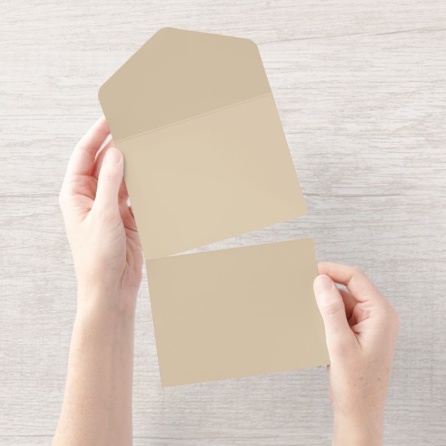 Champagner Beige All-in-One-Einladung (Abreißstreifen)