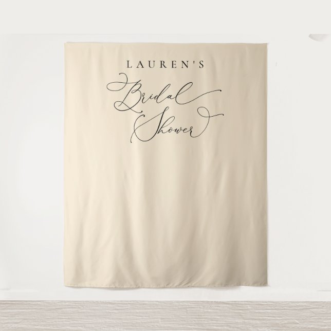 Champagner Beige Brautparty Foto Hintergrund Wandteppich (Vorderseite)