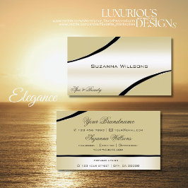 Champagner Beige geschwungene Dekoration Lines Shi Visitenkarte