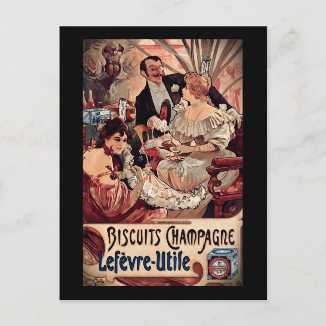Champagner Biscuits 1896 Postkarte (Vorderseite)