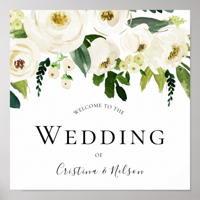 Champagner-Blume Willkommen bei der Hochzeit des Z Poster (Vorne)