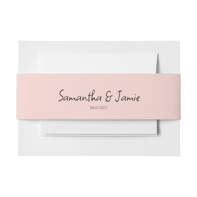 Champagner Blush Pink - Matching Bands Einladungsbanderole (Vorderseite Beispiel)