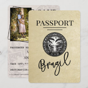 Champagner Brasilien Reisepass Save The Date