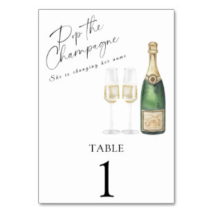 Champagner-Brautparty - Hochzeitsfeier Tischnummer