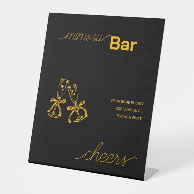 Champagner-Brautparty Sockelschild (Vorderseite)