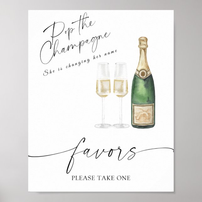 Champagner - Bridal Gefallen nehmen Sie bitte eins Poster (Vorne)