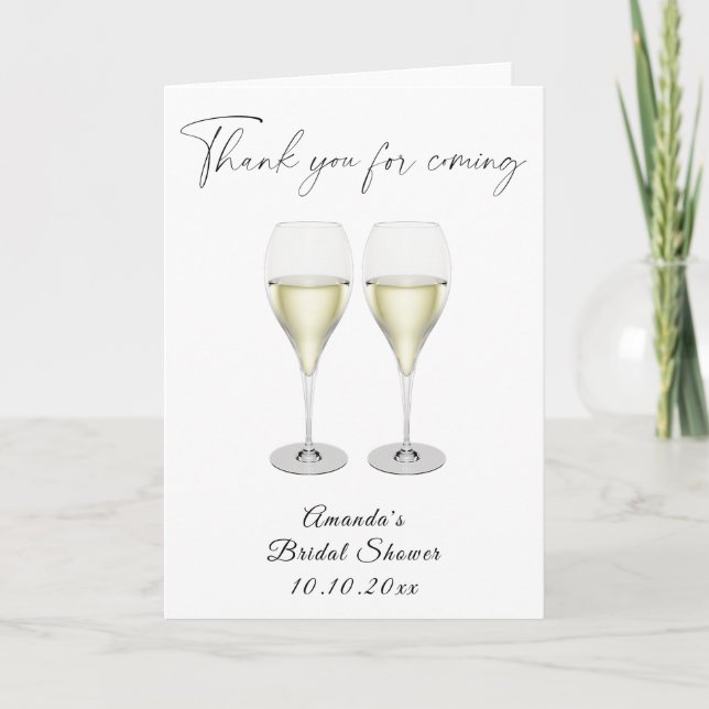 Champagner Bridal Shower Dankeskarte (Vorderseite)