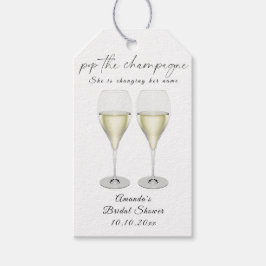 Champagner Bridal Shower Geschenkanhänger