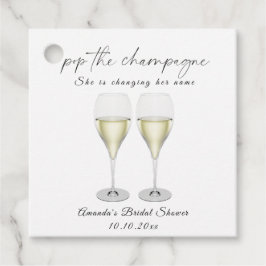 Champagner Bridal Shower Geschenkanhänger