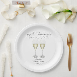 Champagner Bridal Shower Pappteller