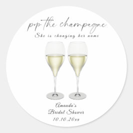 Champagner Bridal Shower Runder Aufkleber