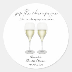 Champagner Bridal Shower Runder Aufkleber