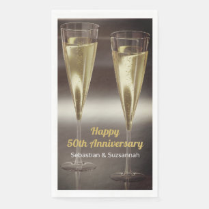 Champagner Brille 50. Hochzeitliches Party Serviette