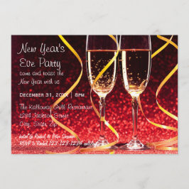Champagner-Brille-Foto - Silvester-Party Einladung