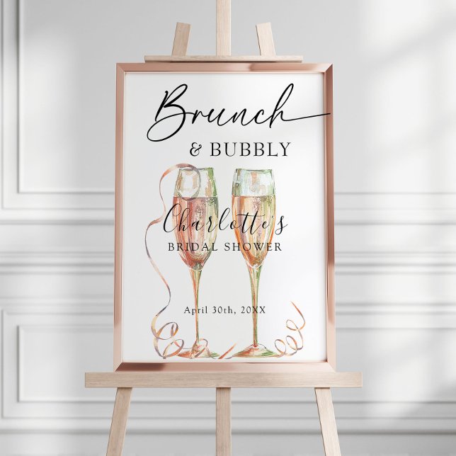 Champagner Brunch & Bubbly Brautparty Willkommen Poster (Von Creator hochgeladen)