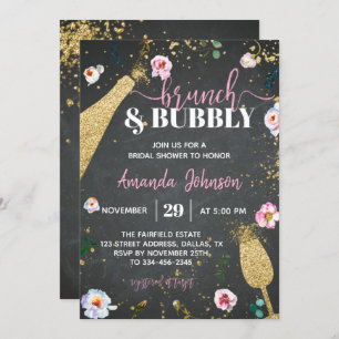 Champagner Brunch & Bubbly Bridal Dusche Einladung