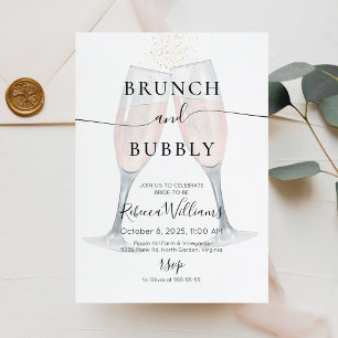 Champagner Brunch und Bubbly Brautparty Einladung