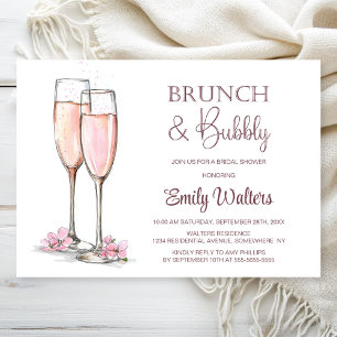 Champagner Brunch und Bubbly Brautparty Einladung