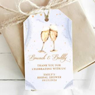 Champagner Brunch und Bubbly Brautparty Geschenkanhänger