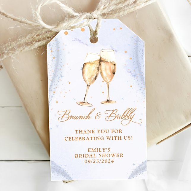 Champagner Brunch und Bubbly Brautparty Geschenkanhänger (Von Creator hochgeladen)