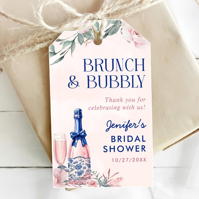Champagner Brunch und Bubbly Brautparty Geschenkanhänger (Von Creator hochgeladen)